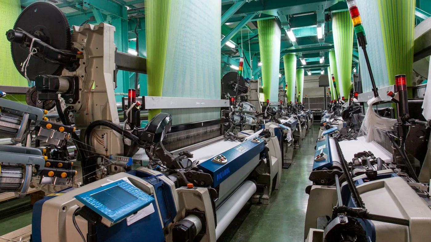 Jacquard looms on the Beta Weaving factory floor